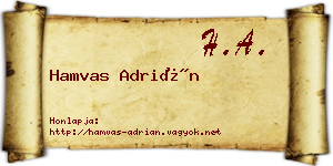 Hamvas Adrián névjegykártya