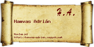 Hamvas Adrián névjegykártya